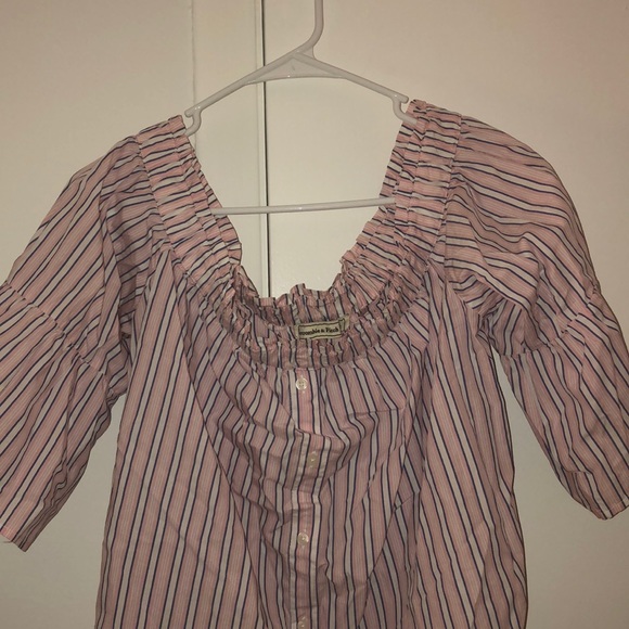 Abercrombie & Fitch Off the Shoulder Button Down - Picture 6 of 7